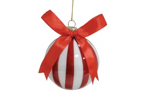 Κόκκινη Γυάλινη Χριστουγεννιάτικη Μπάλα 8cm ,Σέτ/6 Τεμαχίων