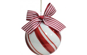 Κόκκινη Γυάλινη Χριστουγεννιάτικη Μπάλα 10cm ,Σέτ/4 Τεμαχίων