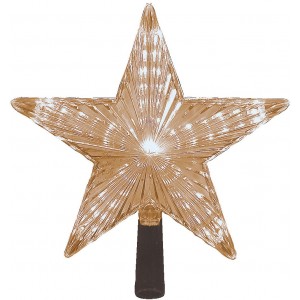 Κορυφή χριστουγεννιάτικου δέντρου αστέρι σε χρυσή απόχρωση με ενσωματωμένο φωτισμό και προγράμματα 22 εκ