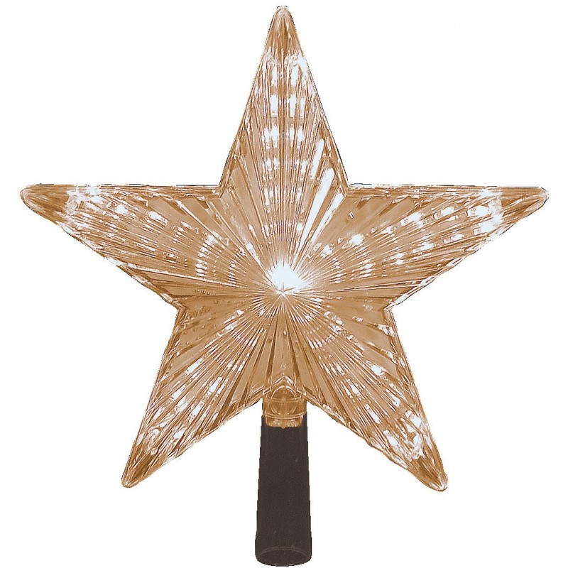 Κορυφή χριστουγεννιάτικου δέντρου αστέρι σε χρυσή απόχρωση με ενσωματωμένο φωτισμό και προγράμματα 22 εκ