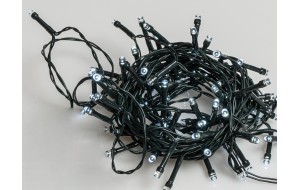 Χριστουγεννιάτικα φωτάκια 100 LED με ηλιακό πάνελ οκτώ προγράμματα πράσινο καλώδιο και λευκό ψυχρό φως IP44 10 μέτρα