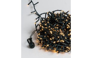 1000 Led λαμπάκια με επέκταση και πράσινο καλώδιο θερμό λευκό φως IP44 50 μ