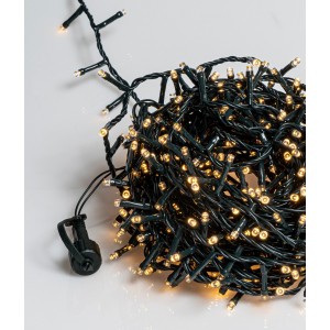 1000 Led λαμπάκια με επέκταση και πράσινο καλώδιο θερμό λευκό φως IP44 50 μ