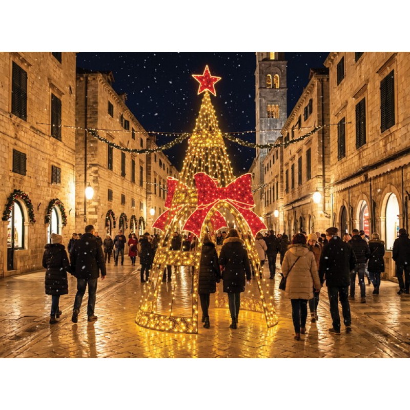 Χριστουγεννιάτικο φωτιζόμενο δέντρο με γιρλάντα PVC και 7366 θερμά LED IP65 300x300x600 εκ Χριστουγεννιάτικο φωτιζόμενο δέντρο με γιρλάντα PVC και 7366 θερμά LED IP65 300x300x600 εκ LNS-64373