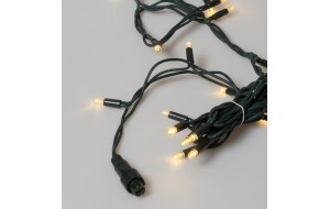 Χριστουγεννιάτικα λαμπάκια 100 LED Rubber Round με θερμό λευκό φωτισμό και πράσινο καλώδιο με επέκταση IP65 10 μ