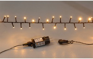 300 Led φωτάκια με επέκταση και μετασχηματιστή, πράσινο καλώδιο θερμό 9 μέτρα