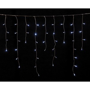 Χριστουγεννιάτικη ασύμμετρη κουρτίνα 100 LED επεκτεινόμενη με πρόγραμμα All Flash διάφανο καλώδιο και θερμό λευκό φως IP44 200x70 εκ