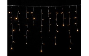 Χριστουγεννιάτικη ασύμμετρη κουρτίνα 100 LED επεκτεινόμενη με πρόγραμμα All Flash διάφανο καλώδιο και λευκό ψυχρό φως IP44 200x70 εκ