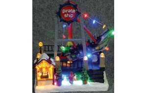 Χριστουγεννιάτικο διακοσμητικό πειρατικό καράβι με μουσική φως και κίνηση 19x12x22 εκ
