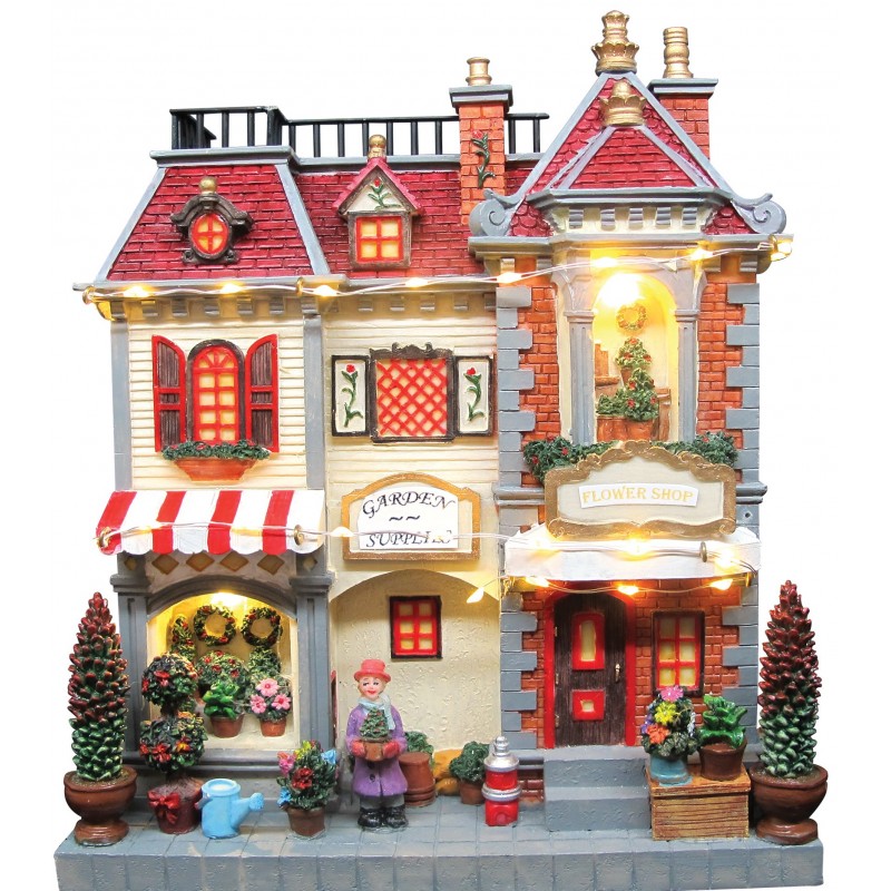 Χριστουγεννιάτικο σπιτάκι Garden Supplies με ενσωματωμένο φωτισμό και μουσική 20x9x23 εκ