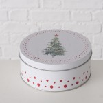 Χριστουγεννιάτικα μεταλλικά κουτιά αποθήκευσης σε λευκή απόχρωση με σχέδιο στολισμένο δέντρο σετ τριών τεμαχίων Χριστουγεννιάτικα μεταλλικά κουτιά αποθήκευσης σε λευκή απόχρωση με σχέδιο στολισμένο δέντρο σετ τριών τεμαχίων