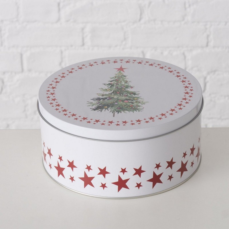 Χριστουγεννιάτικα μεταλλικά κουτιά αποθήκευσης σε λευκή απόχρωση με σχέδιο στολισμένο δέντρο σετ τριών τεμαχίων Χριστουγεννιάτικα μεταλλικά κουτιά αποθήκευσης σε λευκή απόχρωση με σχέδιο στολισμένο δέντρο σετ τριών τεμαχίων