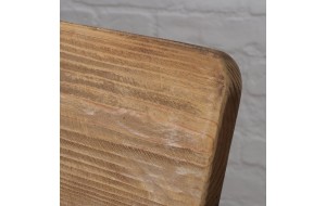Larson καναπές από ανακυκλωμένο ξύλο σε φυσική απόχρωση με γκρι βαμβακερά μαξιλάρια 195x88x85 εκ