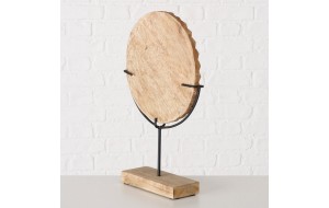 Aybra επιτραπέζιος διακοσμητικός δίσκος από ξύλο μάνγκο σε φυσική απόχρωση με βάση 31x48 εκ