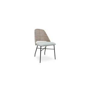 Maxime καρέκλα με πλάτη από ρατάν και υφασμάτινο γκρι κάθισμα 51x57x83 εκ