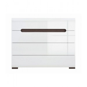 New York συρταριέρα από MDF σε λευκό χρώμα με τέσσερα συρτάρια 105,5x41x84 εκ