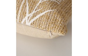Caio διακοσμητικό βαμβακερό μαξιλάρι πλεγμένο από σχοινί σε μπεζ απόχρωση με λευκά σχέδια 50x30x10 εκ
