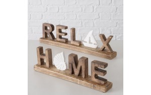 Ξύλινα επιτραπέζια διακοσμητικά Relax - Home από ξύλο μάνγκο σε φυσική απόχρωση σετ 2 τεμαχίων 50x6x13 εκ