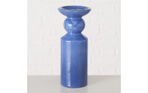 Peruya κεραμικό στρογγυλό κηροπήγιο σε μπλε χρώμα 10x23 εκ