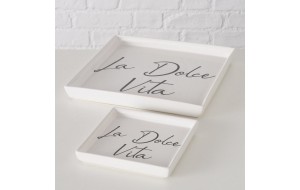 Dolce Vita δίσκοι από πορσελάνη σε λευκό χρώμα σετ 2 τεμαχίων