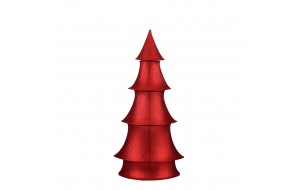 Χριστουγεννιάτικο διακοσμητικό αναδιπλούμενο δέντρο από πολυεστέρα σε κόκκινο χρώμα 61x123 εκ