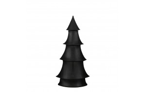 Χριστουγεννιάτικο διακοσμητικό αναδιπλούμενο δέντρο από πολυεστέρα σε μαύρο χρώμα 61x123 εκ