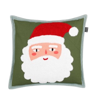 Χριστουγεννιάτικο διακοσμητικό μαξιλάρι με Άγιο Βασίλη σε πράσινο χρώμα 45x10x45 εκ