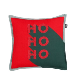 Χριστουγεννιάτικο διακοσμητικό μαξιλάρι HO-HO-HO σε κόκκινο χρώμα 45x10x45 εκ