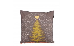 Χριστουγεννιάτικο διακοσμητικό μαξιλάρι με δέντρο σε καφέ χρώμα 45x10x45 εκ