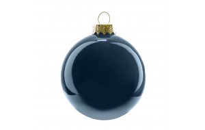 Χριστουγεννιάτικη γυαλιστερή γυάλινη μπάλα σε μπλε απόχρωση 15 εκ