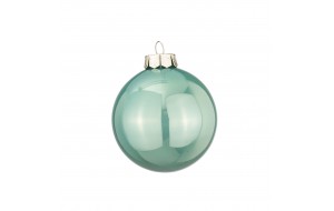 Χριστουγεννιάτικη γυαλιστερή γυάλινη μπάλα σε βεραμάν απόχρωση 15 εκ