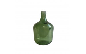 Διακοσμητικό βάζο μπουκάλι γυάλινο σε πράσινο χρώμα 26x42 εκ