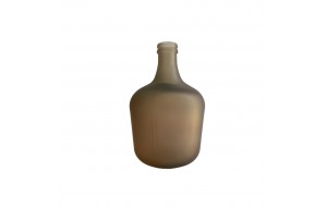 Vetro γυάλινο διακοσμητικό βάζο με σχήμα μπουκαλιού σε καφέ ματ χρώμα 26x42 εκ