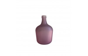Vetro γυάλινο διακοσμητικό βάζο με σχήμα μπουκαλιού σε ροζ ματ απόχρωση 26x42 εκ