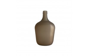 Vetro γυάλινο διακοσμητικό βάζο με σχήμα μπουκαλιού σε καφέ ματ χρώμα 18x30 εκ