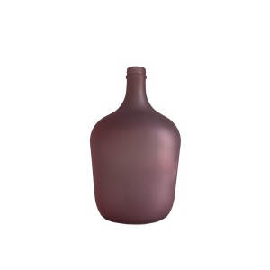 Vetro γυάλινο διακοσμητικό βάζο με σχήμα μπουκαλιού σε ροζ ματ απόχρωση 18x30 εκ