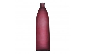 Vetro γυάλινο διακοσμητικό επιδαπέδιο βάζο με σχήμα μπουκαλιού σε ροζ ματ απόχρωση 22x81 εκ