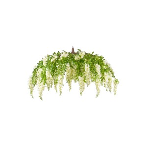 Διακοσμητικό κρεμαστό φυτό με γλυτσίνια σε λευκό χρώμα 140 εκ