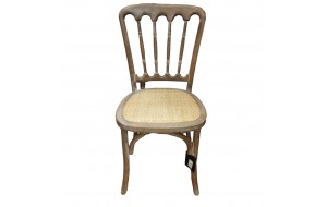 Toon Wood ξύλινη καρέκλα σε φυσική απόχρωση με ψάθινο κάθισμα 45x46x92 εκ