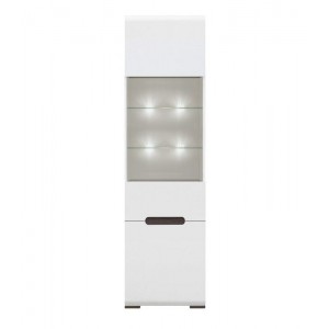 New York βιτρίνα από MDF  σε λευκό χρώμα με μία πόρτα και ένα ντουλάπι 60x41x210 εκ