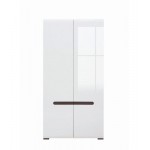 New York δίφυλλη ντουλάπα από MDF σε λευκό χρώμα 105x60x210 εκ