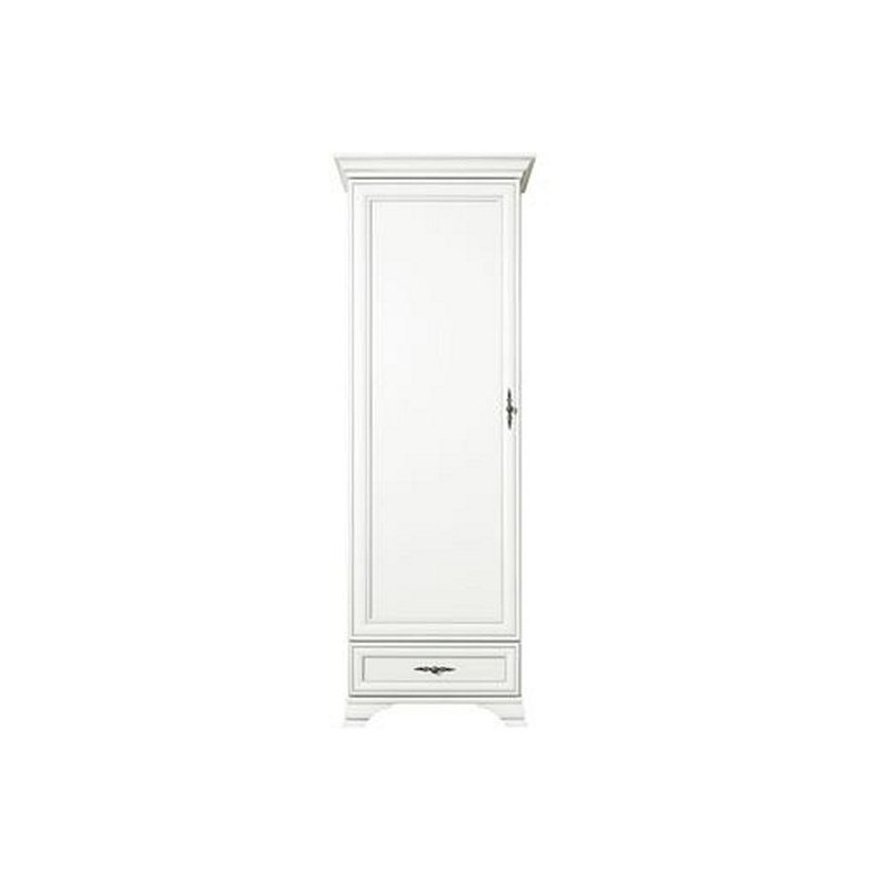 Paris μονόφυλλη ντουλάπα από MDF σε λευκό χρώμα με συρτάρι 69,5x44x210 εκ