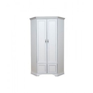 Paris δίφυλλη γωνιακή ντουλάπα από MDF σε λευκό χρώμα 97,5x97,5x225 εκ