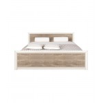 London υπέρδιπλο κρεβάτι από MDF σε λευκή και φυσική απόχρωση 185x205,5x42,5 εκ