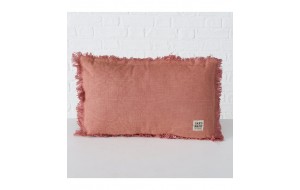 Lenea χειροποίητο βαμβακερό διακοσμητικό μαξιλάρι σε ροζ απόχρωση 50x30x11 εκ