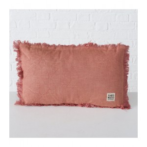 Lenea χειροποίητο βαμβακερό διακοσμητικό μαξιλάρι σε ροζ απόχρωση 50x30x11 εκ
