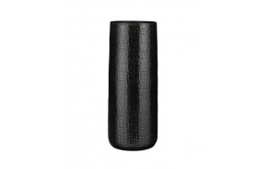 Floyd κεραμικό στρογγυλό βάζο με μοτίβο σε μαύρο χρώμα 28x70 εκ