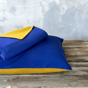 Abalone παπλωματοθήκη υπέρδιπλη διπλής όψης Blue Mustard Beige σετ των τριών 220x240 εκ