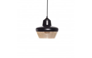 Tav μεταλλικό στρογγυλό μονόφωτο φωτιστικό οροφής σε μαύρο χρώμα με γυαλί 25x20 εκ