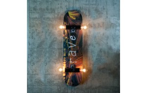 Skate ξύλινο πολύφωτο φωτιστικό οροφής σε σχήμα skateboard με τρία διαφορετικά σχέδια 80x20 εκ